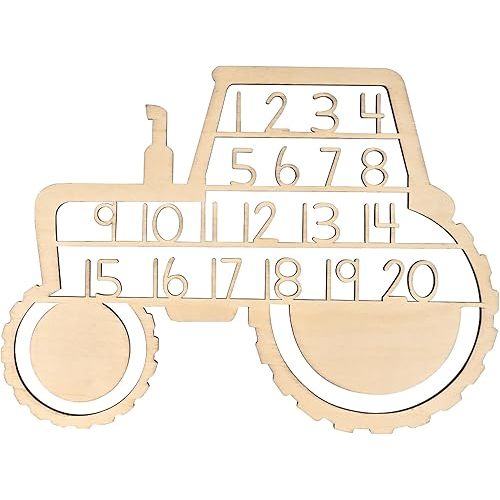 Farm Nursery Wall Decor Neutral Tractor Number Wall Art,3D Cut Number Sign,Boho Decor for Nursery Bedroom, Playroom