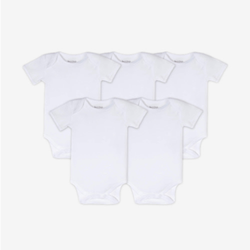 Burt's Bees Baby Unisex Organic Cotton Short and Long Sleeve Bodysuits, 5-Pack