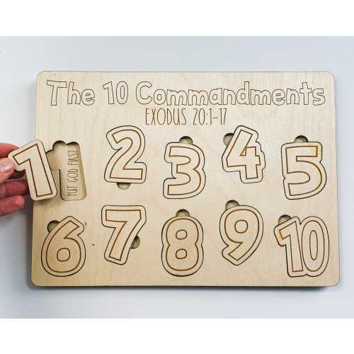 10 Commandments Puzzle | Wooden Puzzle | Bible Puzzle | Commandments Puzzle | Christian Toys | Christian Homeschool Resource