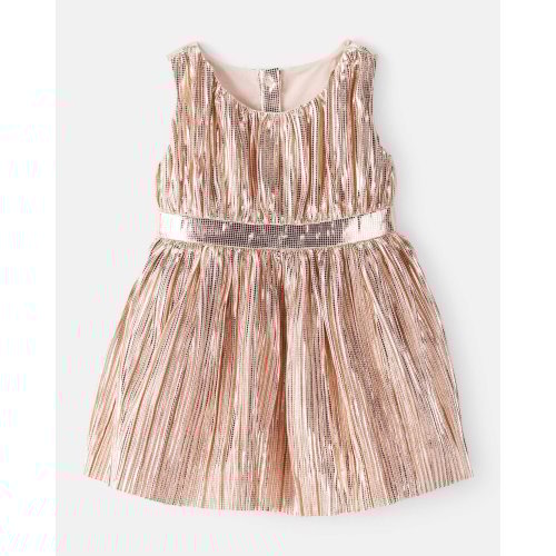 Baby Girl Sleeveless Occasion Dress - Gold - OshKosh | Carter's