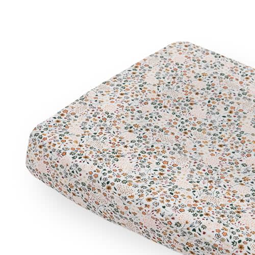 Little Unicorn Premium Changing Pad Cover | Extra Soft & Breathable Muslin Fabric (Pressed Petals)