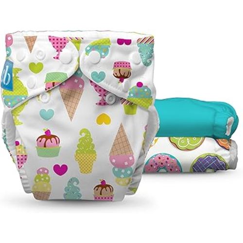 Charlie Banana Cloth Diapers, Reusable, Washable, Adjustable One Size Diaper, for Babies and Toddlers, with Absorbent Inserts - Yummy, 3 Pack