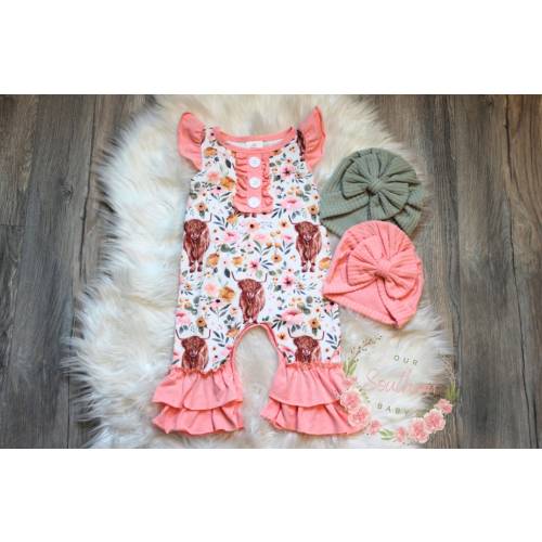 Cow Baby Romper, Baby Full Outfit Set, Toddler Cow Romper, Trendy Baby Clothes, Highland Cow, Highland Cow Nursery, Highland Cow Baby Shower