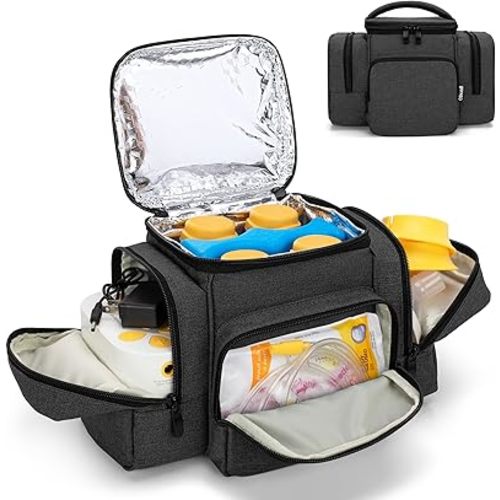 BAFASO Wearable Breast Pump Bag Compatible with Medela Pump in Style, Tote for Wearable Breast Pump and Extra Parts (Patent Pending), Black