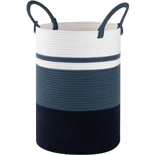 Laundry Basket, Laundry Hamper, Baby Nursery Hamper, Foldable Laundry Hamper with Handles, Storage Blanket Clothes Toys in Bedroom, Living Room-13.8 "L * 19.7 "H-Gradient Blue