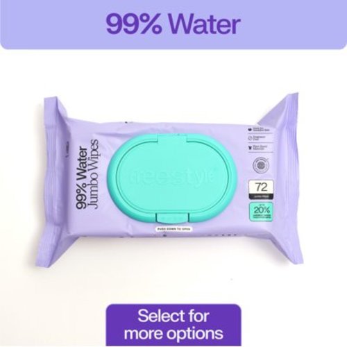 Freestyle Soft Jumbo Wipes for Sensitive Skin, Unscented, 1 Flip-Top Pack, 72 Count