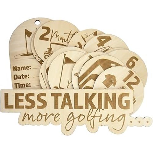 Baby Milestone Signs, Golf Theme Nursery Decor, Monthly Photo Props, Birth Announcement Cards, Golfing Baby Theme