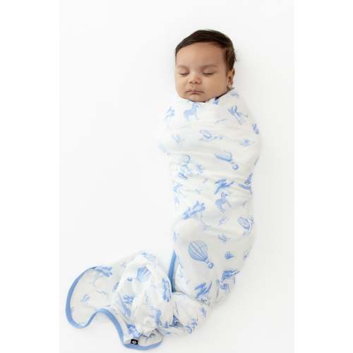 Swaddle Blanket in Toile Safari