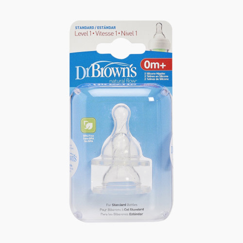 Dr. Brown's Natural Flow Standard Silicone Nipples (2 Pack) - Level 1