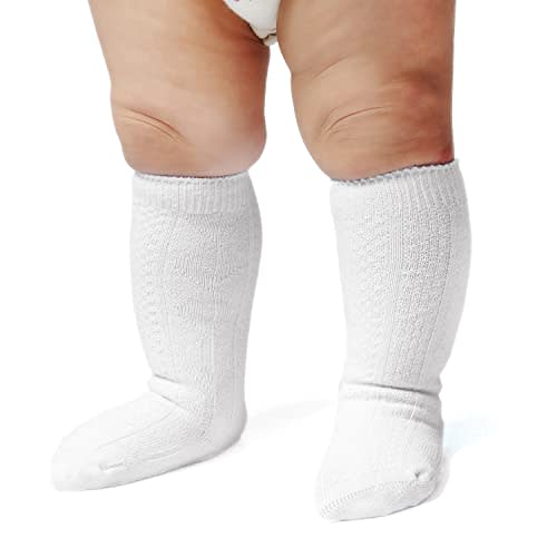 EPEIUS Unisex-Baby Seamless Ribbed/Cable Knit Knee High Socks (Pack of 3/6)