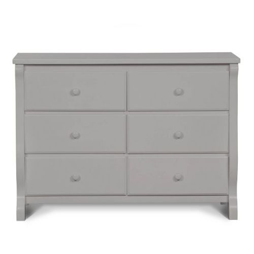 Delta Children Universal 6 Drawer Dresser With Interlocking Drawers - Gray