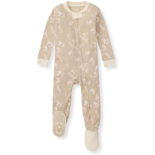 Burt's Bees Baby Girls' Snug Fit One-Piece Footed Non-Slip Sleeper Pajamas
