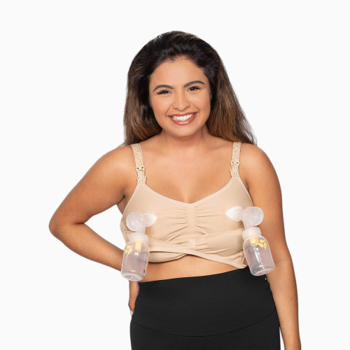 Kindred Bravely Sublime Hands Free Pumping Bra - Beige, Large Busty