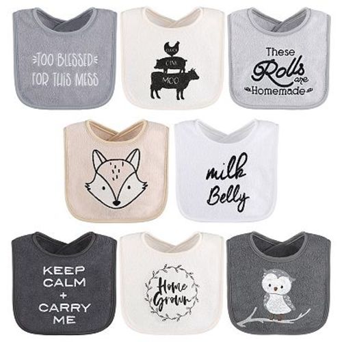 The Peanutshell 8-Pack Sayings Terry Bibs