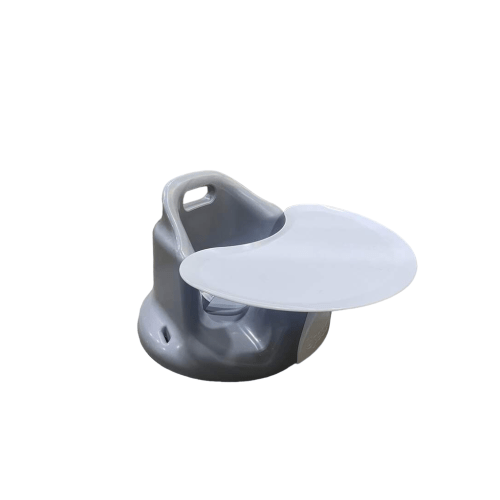 Upseat Baby Floor Chair and Booster Seat with Tray, Grey