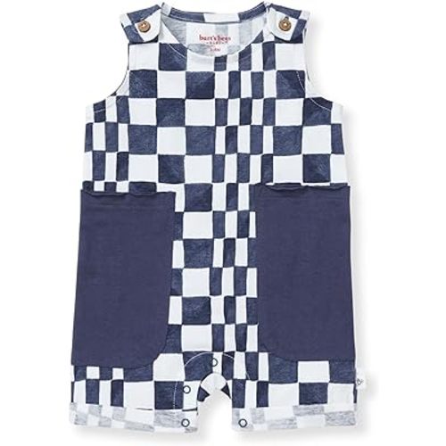 Burt's Bees Baby Baby Boys Short Sleeve Rompers, 100% Organic Cotton One-piece Coverall and Layette Set