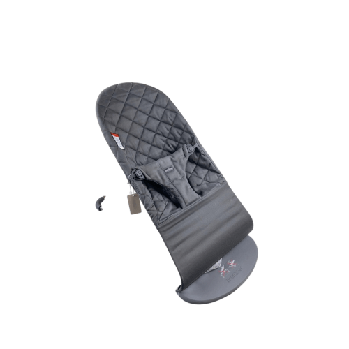 BabyBjorn Bouncer Bliss, Anthracite Cotton Classic Quilt, Dark Gray Frame