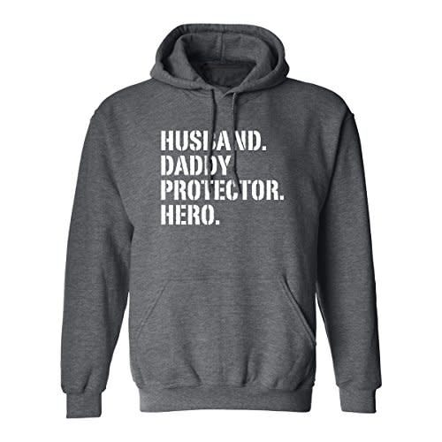 zerogravitee Husband.Daddy.Protector.Hero. Adult Hooded Sweatshirt