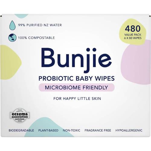 Bunjie Probiotic Baby Wipes Fragrance & Toxin-Free 480 pack