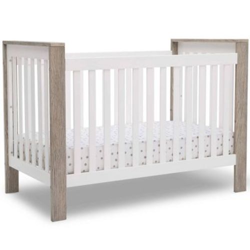 Delta Children Miles 4-in-1 Convertible Crib - Bianca White/textured Limestone
