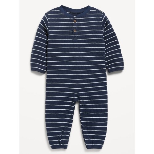 Printed Waffle-Knit Henley One-Piece for Baby | Old Navy