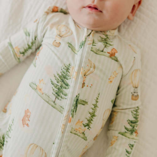 Bamboo Convertible Zip-Up Footie Pajama - Forest Explorer