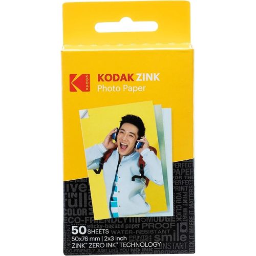 KODAK 2x3 Premium Sticky-Backed ZINK Photo Paper (50 Sheets) - Compatible With Kodak Step, Step Slim, Printomatic, Printomatic+, Smile+, Step Touch