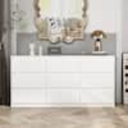 FUFU&GAGA White 9-Drawer Wood Chest of Drawers 31.5 in. H x 63 in. W x 15.7 in. D Dresser Storage Cabinet KF250020-01-c