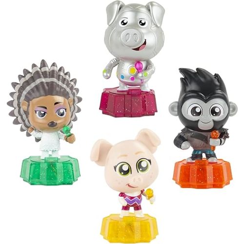 Sing 2: Stage Sparkles Figure Set – Includes Ash, Rosita, Johnny & Gunter [Amazon Exclusive]