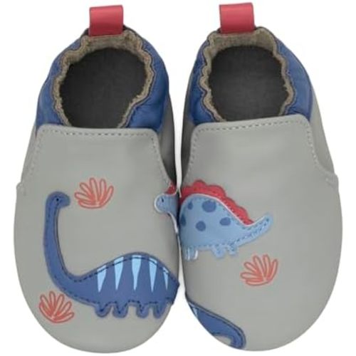 Robeez Baby Boys and Unisex Soft Soles Slip-Resistant Crib Shoes Slippers Moccasins for Infant and Toddler, 0-24 Months