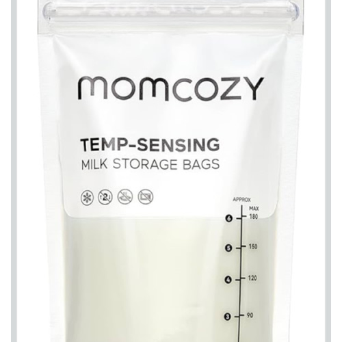 Momcozy Breastmilk Storing Bags, Temp-Sensing Discoloration Milk Storing Bags for Breastfeeding, Disposable Milk Storage Bag with 6 Ounce Self Standing, No-Leak Milk Freezer Storage Pouches, 120pcs