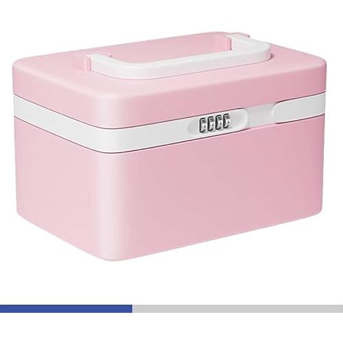 Medicine Lock Box, Lockable Medication Box with Portable Storage Case,Locked medicine box,Locking medicine box Empty Storage Case