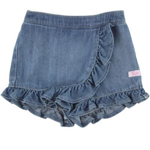 Rufflebutts Infant Ruffled Skort - Light Wash Denim, Size: 12-18m
