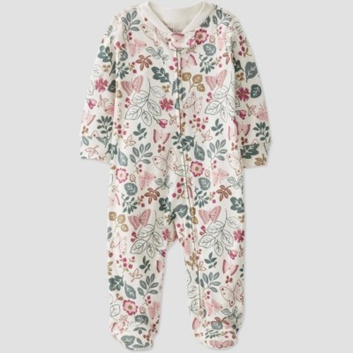 Little Planet by Carter’s Baby Girls' Butterflies Sleep N' Play - Green/Cream, Size: 3M