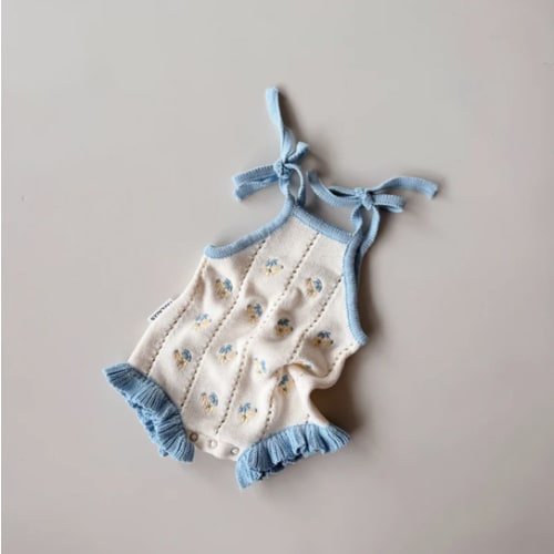 Bloom Pointelle Tie Romper | Pansy