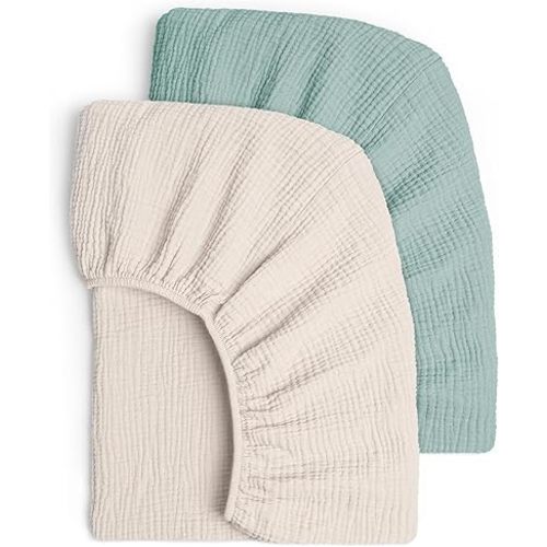 Lulu moon Muslin Crib Sheets - Fitted Crib Mattress Sheets for Boys and Girl - 28"x 52", 2 Pack