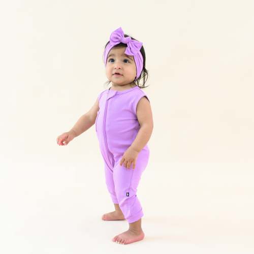 Zippered Sleeveless Romper in Poi