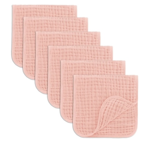 Comfy Cubs Muslin Burp Cloths 20" x 10", Pack of 6 - Large, 6-Layer, Ultra Absorbent 100% Cotton for Baby Drool and Messes - Soft, Safe & Gentle Baby Burp Cloths Set for Boys & Girls - Lace