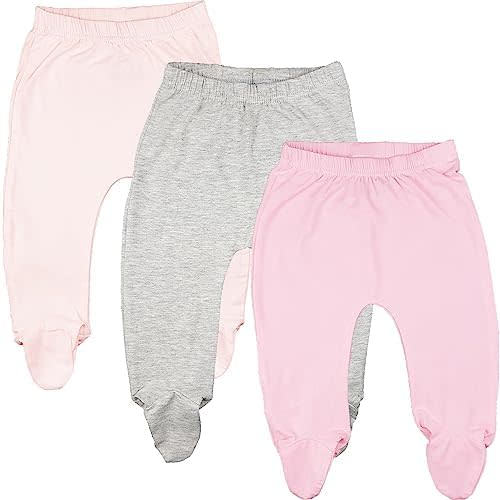 123 Bear Baby Soft Cotton Spandex Pants with Feet