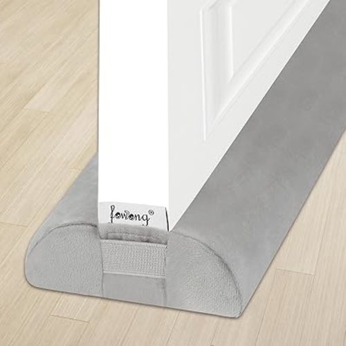fowong Door Draft Stopper 36" Adjustable Under Door Draft Stopper Soundproofing 30 Inch to 36 Inch Triangle Noise Blocker Seal Large Gap up to 1.7", Easy to Install Grey