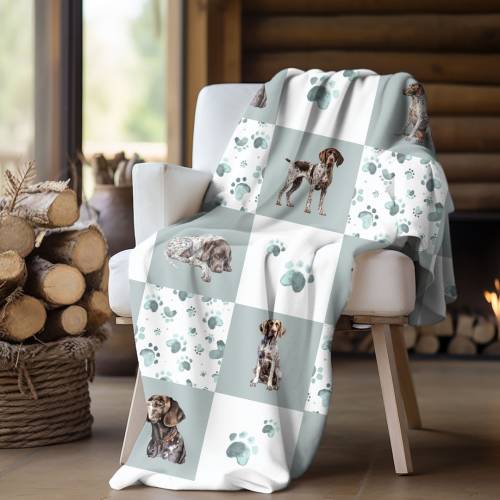 German Shorthaired Pointer Dog Minky Blanket, GSP Velveteen Blanket Gift For GSP Lover, Pet Blanket, GSP Baby Blanket, gsp Nursery Decor