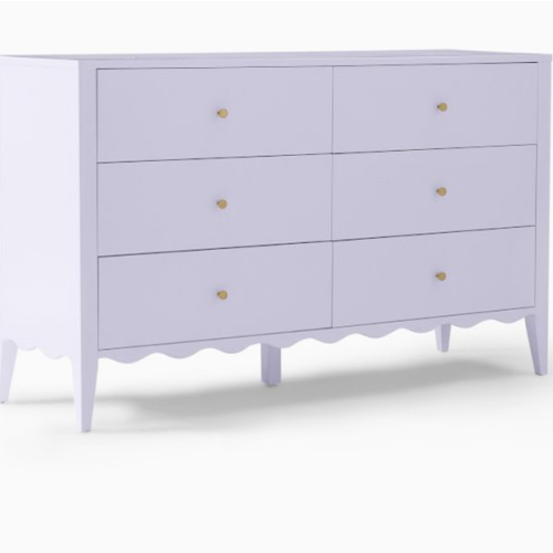 Kids Daisy 6-Drawer Dresser (55") Soft Iris Color