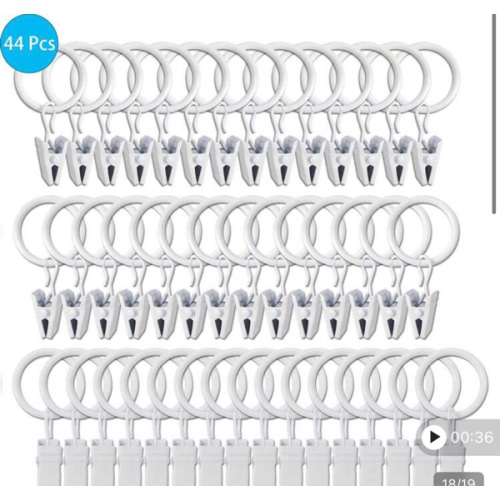 44 Pcs Curtain Rings With Clips, 0.98"/1.26" Interior Diameter, Metal Drapery Rings With Hooks, Heavy Duty Drapery Hooks For Hanging, Rod Metal Fasteners For Curtain Hat Bows Decoration Craft Display | SHEIN USA