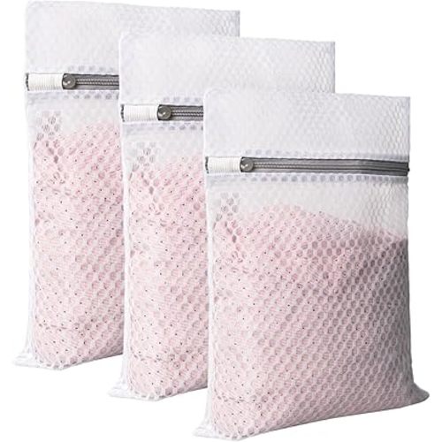 GOGOODA Honeycomb Laundry Bags Mesh Wash Bags for Washing Machine and Delicates, Lingerie, Clothes (3 Small)