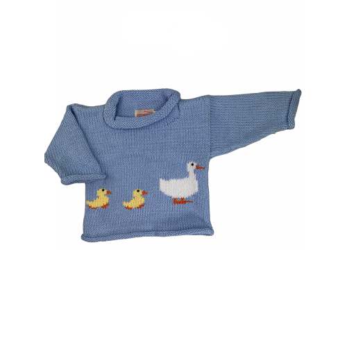 Blue Duck Duck Goose Roll Neck Sweater