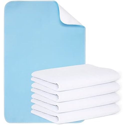 Mancosi Reusable Incontinence Bed Pads (4 Packs), washable bed pad, Heavy Absorbency (4-Layer) Waterproof Bed Pads 18"X24", nonslip & Skin-friendly, Multi-scenes tailor to Kids, Adults, Elderly & Pets