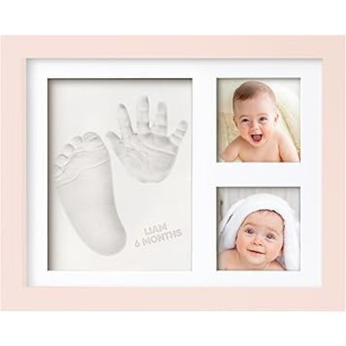 Baby Hand and Footprint Kit - Baby Footprint Kit, Baby Keepsake, Baby Shower Gifts for Mom, Baby Picture Frame for Baby Registry Boys, Girls, Personalized Baby Gifts, Mother's Day Gifts (Petal Pink)