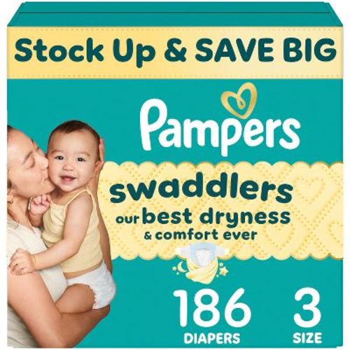 Pampers Swaddlers Sensitive Disposable Diapers Massive Pack - Size 3 - 186ct