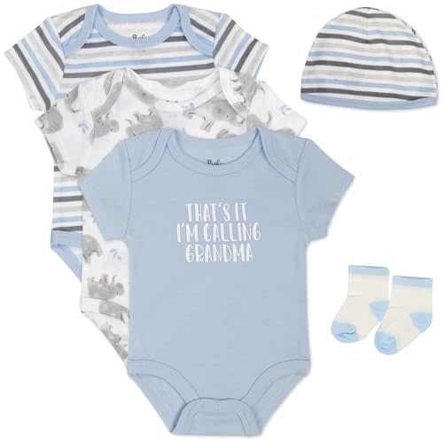 Baby Essentials Baby Boys 5 Piece Bodysuit Set