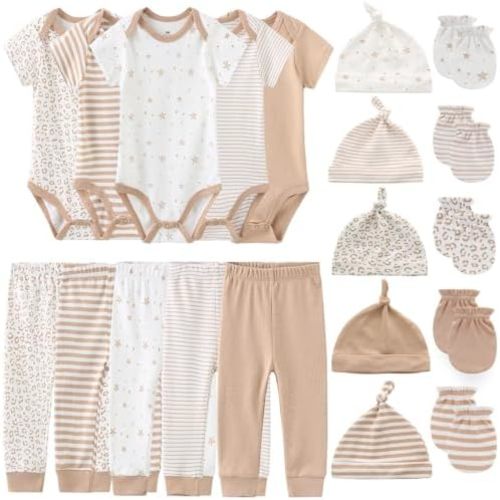 Kiddiezoom Unisex Baby Layette Essentials Giftset Clothing Set 19-Piece For Newborn Baby